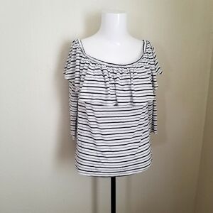 American Eagle Striped Off-Shoulder Women's Top Size M